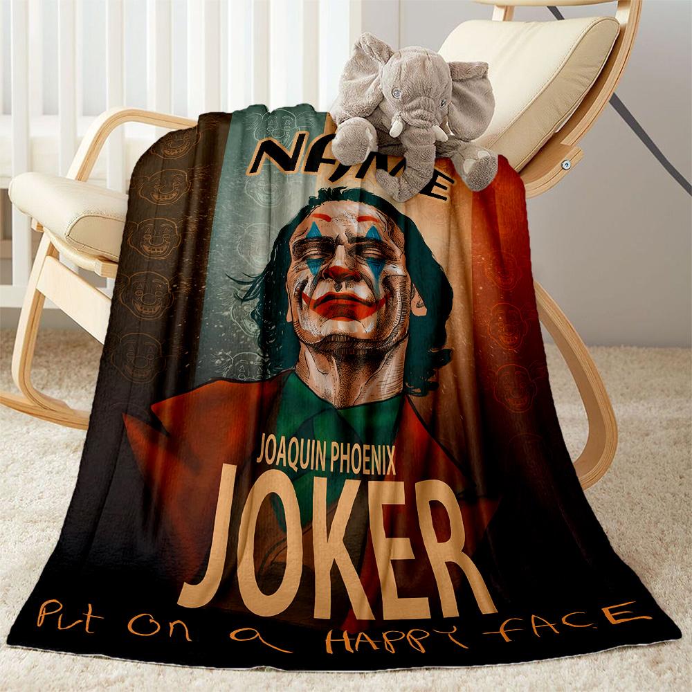 Joker: Dark Comedy Personalized Name Blanket Cozy Customizable Blanket Soft & Cozy Perfect for Nap Couch Sofa Chair Ideal for All Seasons