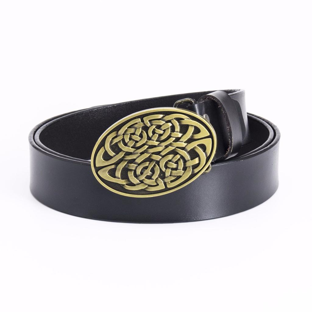 Модный новый мужской ремень из натуральной кожи в стиле ретро с гладкой пряжкой