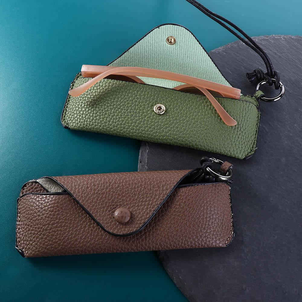 Eyewear Protective Case Sunglasses Storage Bag PU Leather Glasses Case Hanging Eyeglasses Holder