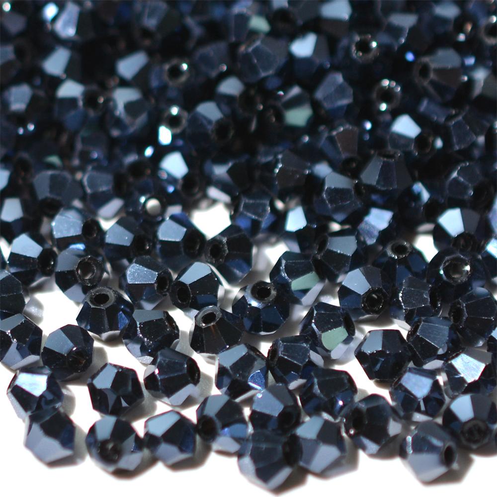 100 штук 4 мм биконических гальванизированных бусин из австрийского хрустального стекла металлических многоцветных для изготовления ювелирных изделий