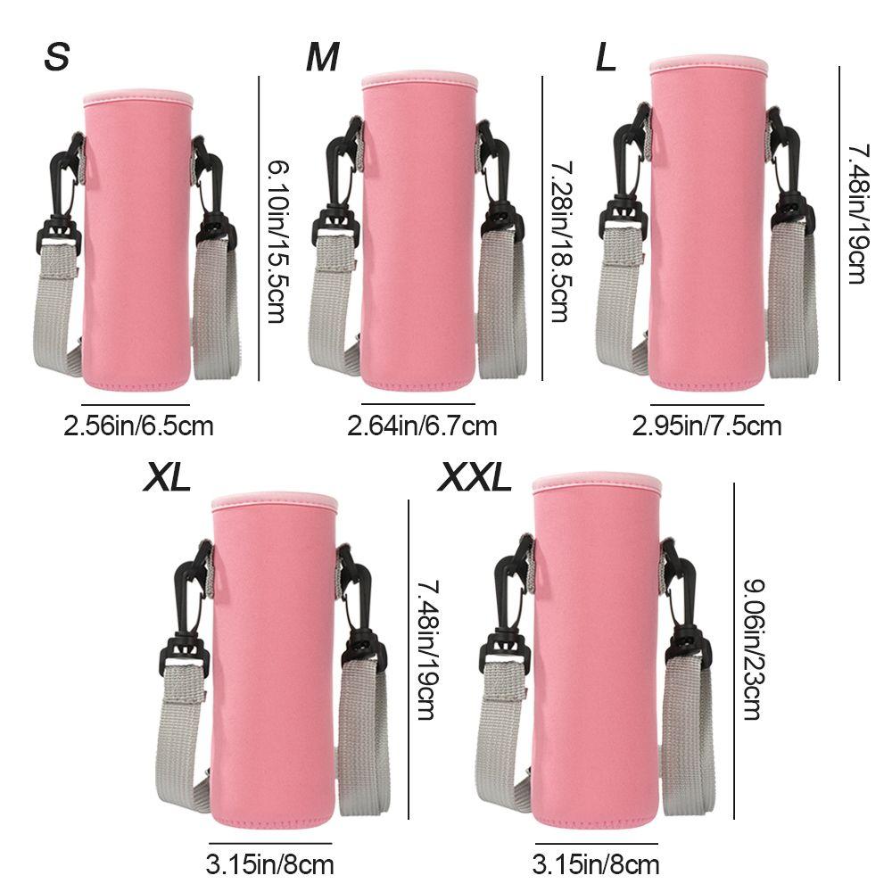 Water Bottle Cover Bag Pouch With Strap Neoprene Water Pouch Holder Shoulder Strap Black Bottle Carrier Insulat Bag
