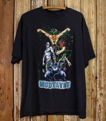 Винтажная черная хлопковая футболка унисекс для концертного тура Mudvayne, полный размер BT340 Футболка унисекс