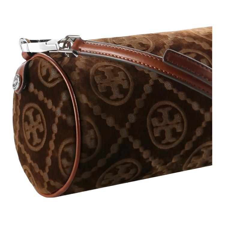 Tory Burch T Monogram All Over Print Velvet Cylinder Bag Women Shoulder Bag Sunshine-Beige 178280-231