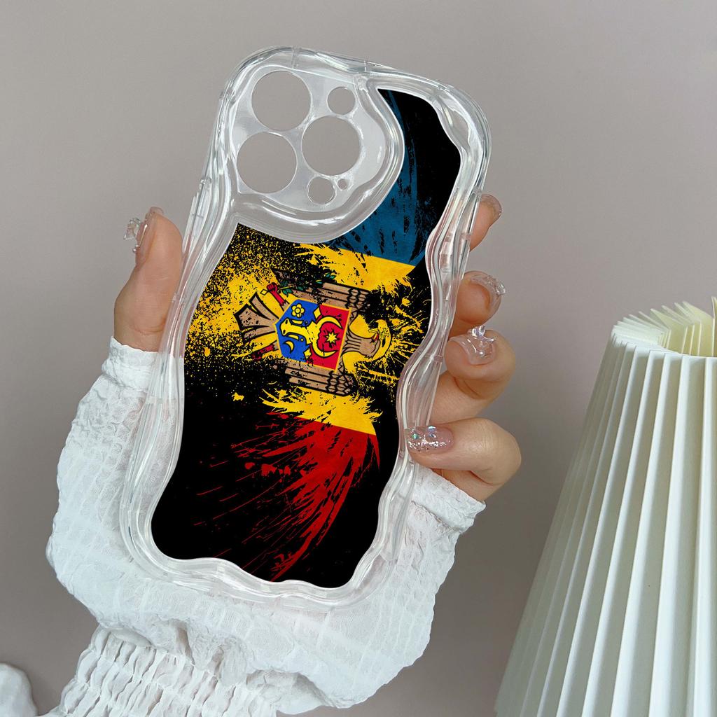 Ae94 Республика Молдова Флаг Защитные чехлы для телефонов для Apple iPhone 16 15 14 13 Pro Max 11 12 mini XR 7 8 6s Plus XS Max SE Wave TPU задняя крышка