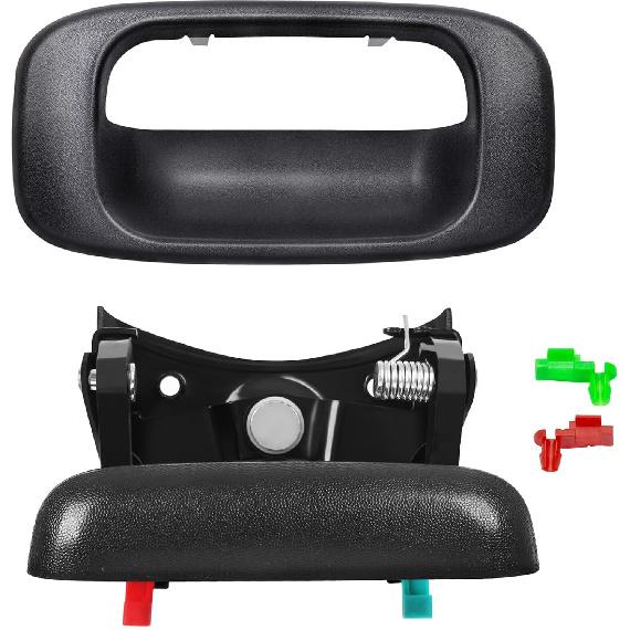 Tailgate Tail Gate Handle & Bezel For Chevy Silverado GMC Sierra 1500 1500HD 2500HD 2500 3500 1999-2007, 15997911 15228539 15228541 15228540 With Rod