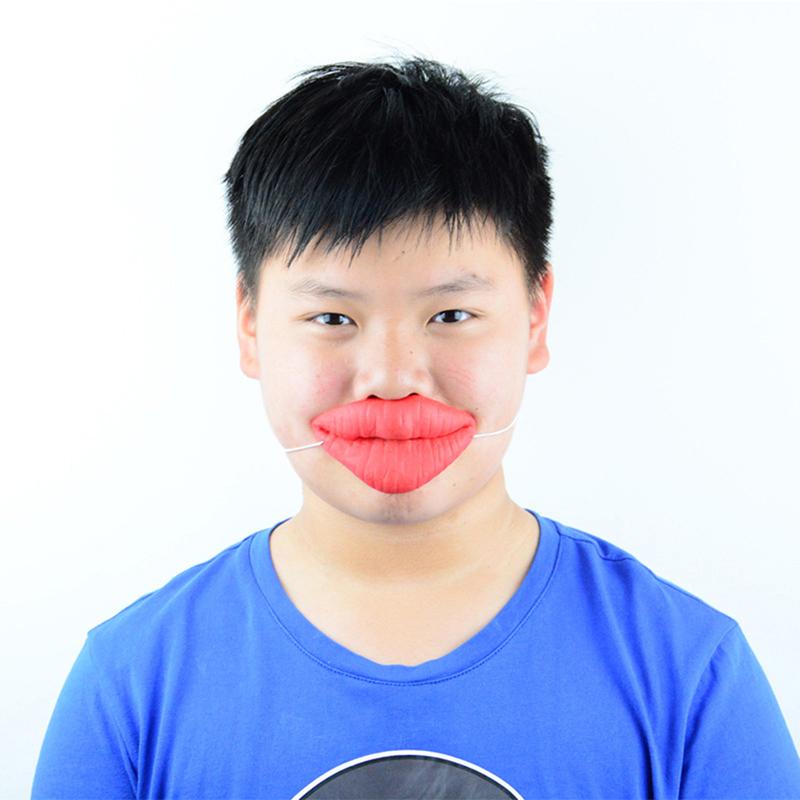 Props Jokes Sausage Red Lips Thick Big Mouth Halloween Funny Horror Latex Mask