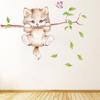 Cute Cat Butterfly Tree Branch Wall Stickers for Kids Rooms Home Decoration Cartoon wall Decals