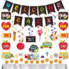School Season Themed Party Decoration Supplies Back To School Season Welcome Back To Pull The Flag Hanging The Flag Cake Plug