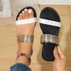 Women Slipper Summer New Women Fashion Flat Heel Sandals Bling Narrow Band Beach Casual Slippers Slides Women Zapatos De Mujer