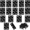 16 2-inch black flat hinges including mounting screws