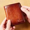 New Men's Wallet Two Fold Vertical First Layer Cowhide Anti-theft Swipe Card Degaussing Leather Wallet Business Popular Wallet