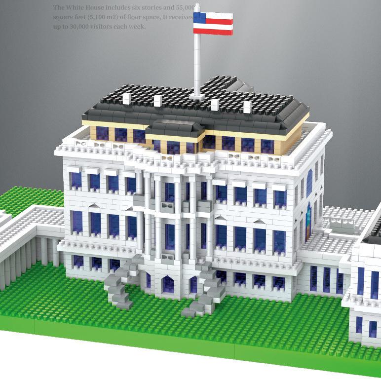 Белый дом Бриллиант Мелкие детали Строительный блок Совместимый Лего Пазл Сборка Дети Взрослые Высокая сложность