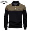 Callaway 2025 Весна Новый Длинный Рукав Поло Воротник Толстовка Вышитая Мужская Большой Размер Высокого Качества Повседневная Мужская Толстовка