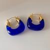 1 Pair Resin Earrings All-match Decorative Glossy Retro Stud Hook Hoop Earrings
