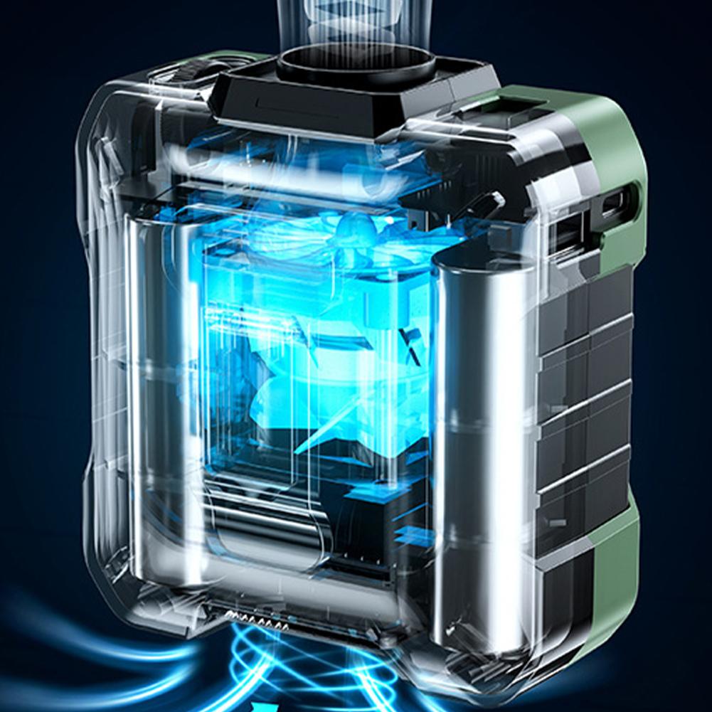 Подвесной вентилятор на шею USB перезаряжаемый вентилятор с зажимом для талии для использования на открытом воздухе в помещении (Армейский Зеленый)