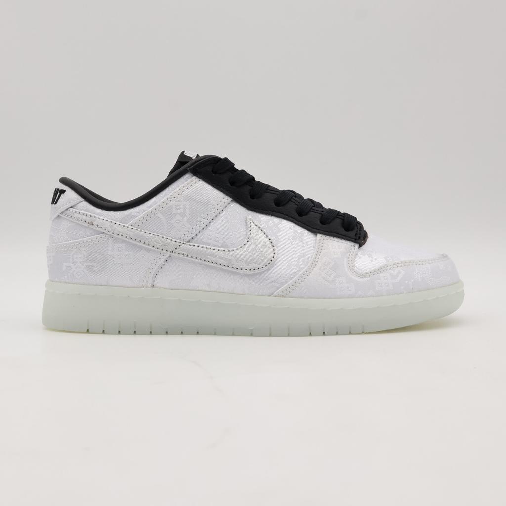 FN0315-110 CLOT Fragment Nike Dunk Low Белый Черный (Мужской)