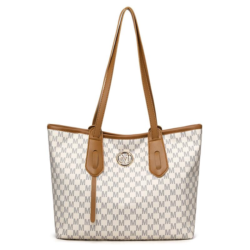 Новая простая модная женская сумка на плечо большой вместимости с ретро-принтом, повседневная универсальная портативная сумка-тоут