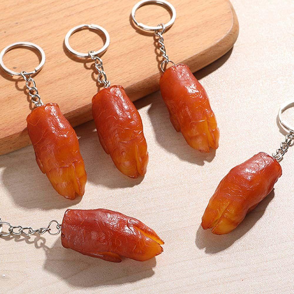 Wings Pork Belly Drumstick Fashion Jewelry Fast Food Key Ring Simulation Food Keychains Bag Pendant