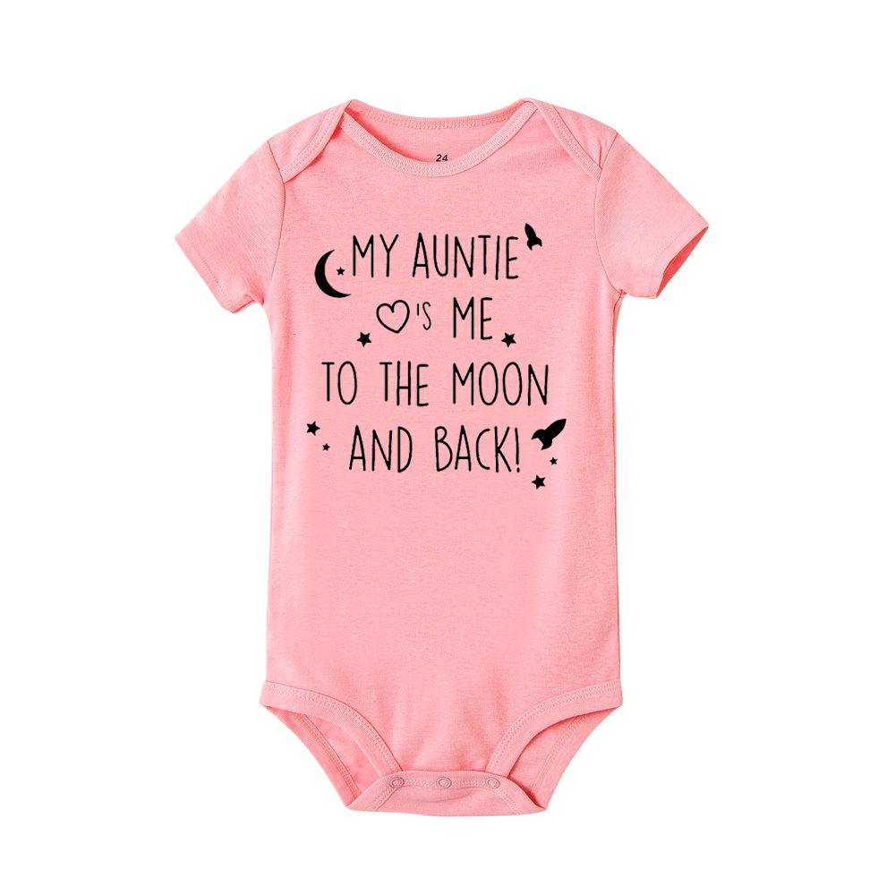 Комбинезон для малышей My Auntie Loves Me To The Moon and Back, комбинезон с короткими рукавами для мальчиков и девочек