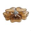 Divided Serving Tray 5 Compartment Flower Shaped Nut Candy Veggie with Lid for Dessert Fruit