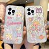 Милый Чехол-Градієнт для Телефона Sailor Moons Аніме для iPhone 16 15 14 13 12 11 8 7 6 Pro Max Plus XS XR Жесткие Ударопрочные Задние Крышки