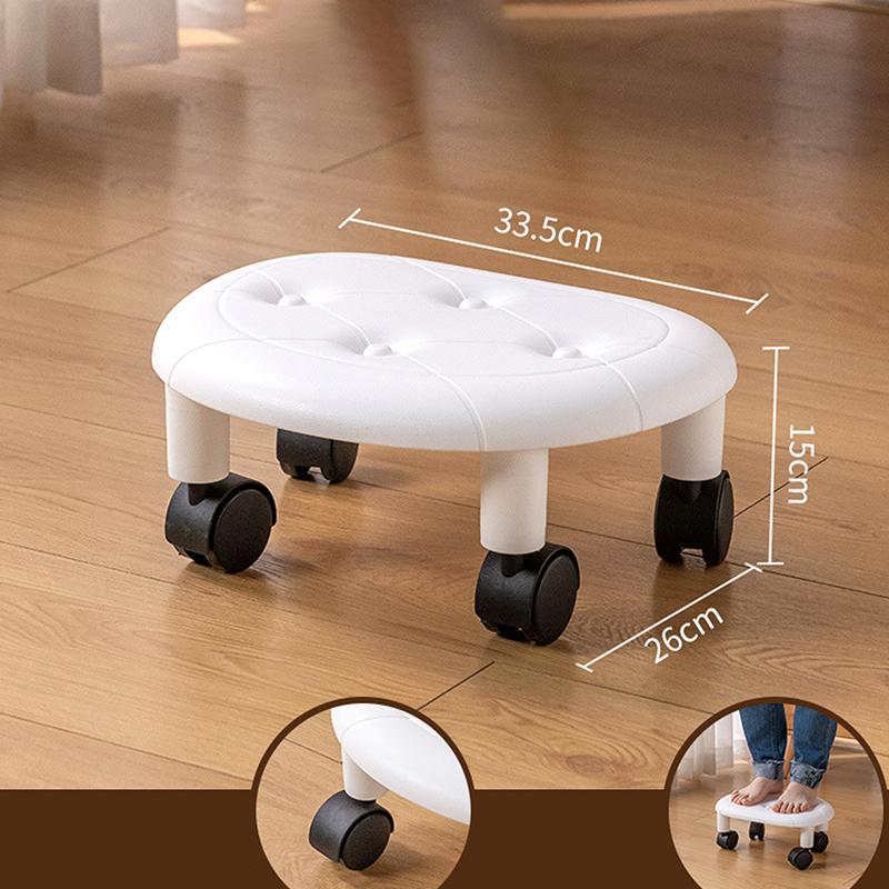 Low Rolling Stool Household Pulley Chair Footstool 360 Degree Rotating Stool Seat With Wheels Children Shoe Changing Stool