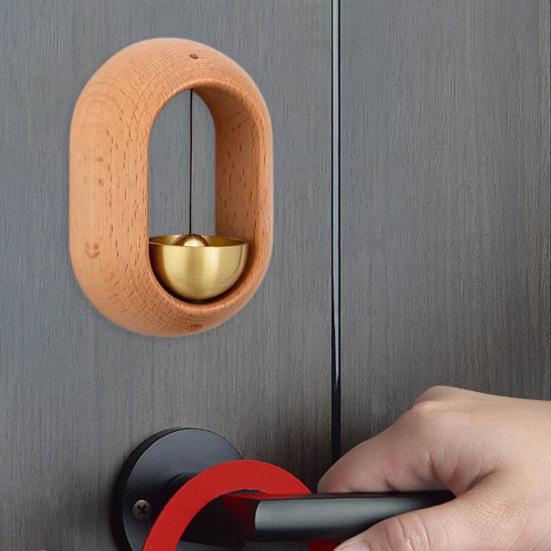 Деревянный латунный колокольчик для владельцев магазинов с громким звуком, подвесной колокольчик для входной двери, подвесная музыка ветра, магнитный дверной звонок для открытия двери, украшение для входа в магазин, домашний офис