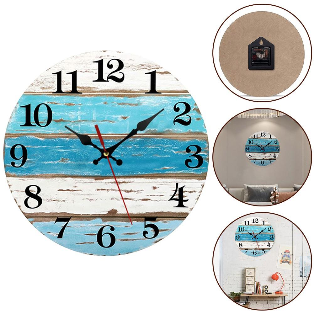 Stylish and Silent Beach Blue Wall Clock for Your Kitchen - Battery Operated