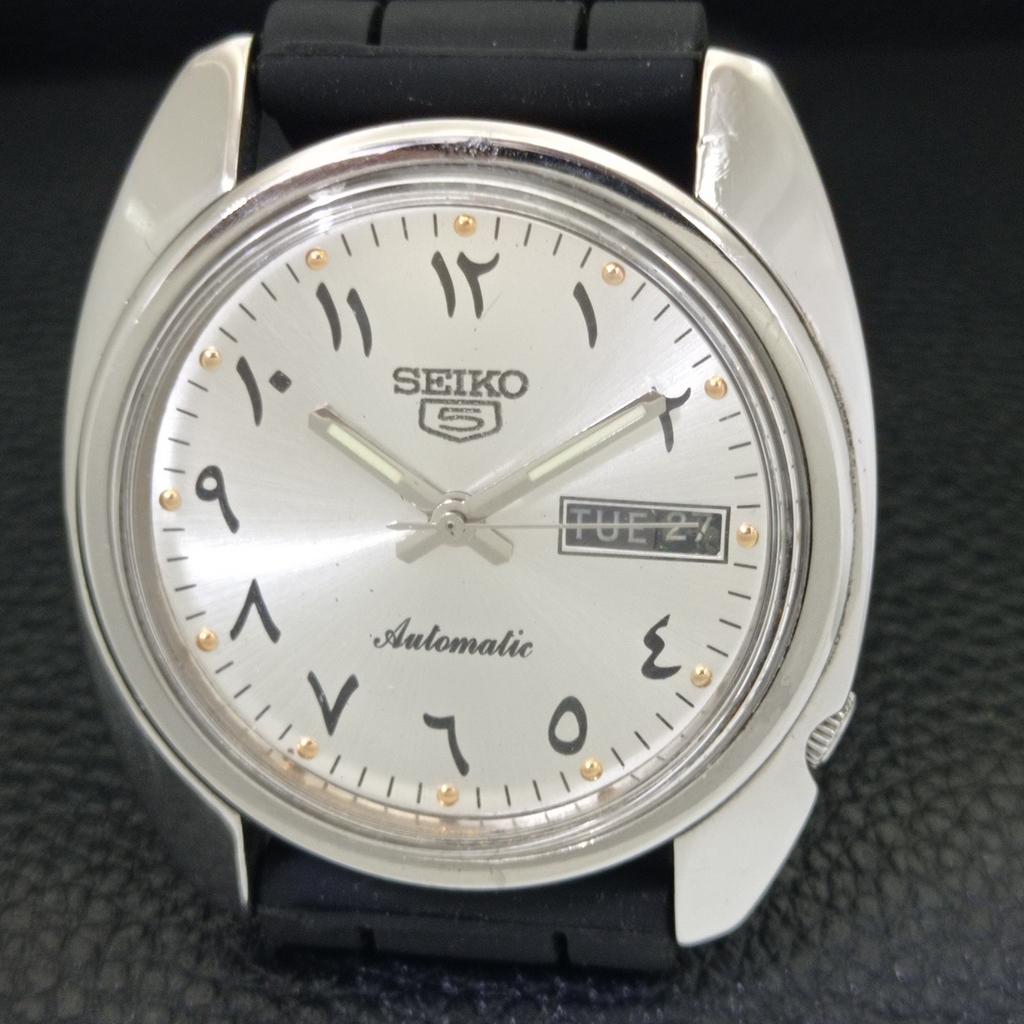 АВТОМАТИЧЕСКИЕ ВИНТАЖНЫЕ SEIKO 5 ЯПОНИЯ 6119C МУЖСКИЕ СЕРЕБРИСТЫМ ЦИФЕРБЛАТОМ АРАБСКИЕ ЧАСЫ a702451-5