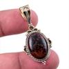 Natural Mahogany Obsidian Gemstone 925 Solid Silver Two Tone Pendant 1.50" U0t96