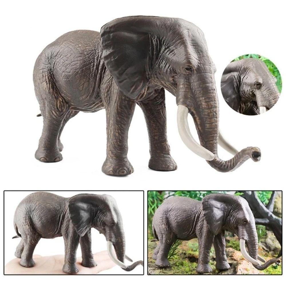 Plastic Simulation Elephant Model Wild Mini Animal Statue  Garden Decoration