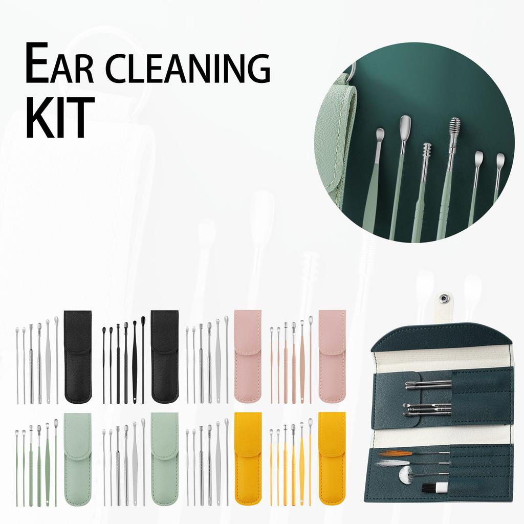 Набор для чистки ушей, безопасный инструмент для удаления ушной серы, набор для удаления ушной серы, простой в использовании, ушной ершик, с коробкой для хранения