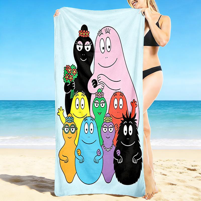 1Pc Colorful Cartoon Characters Beach Towel, Quick Dry, Multi-Use for Beach Pool Gym Yoga Home Travel, Christmas, Halloween, Xmas Gift S929439