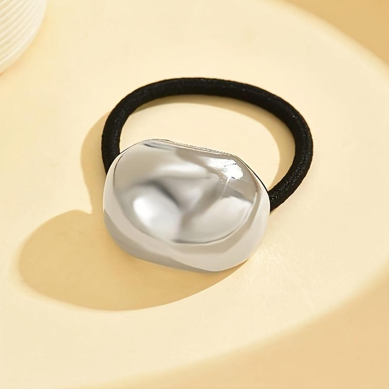 1/2pcs Irregular Metallic Texture Gold Silver Dual Hair Tie Tone Shiny Surface Decoration Minimalist Wearing Multiple Scenarios