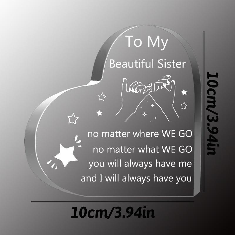 Акриловый подарок сестре - Искренний подарок на Рождество, День рождения и День матери
