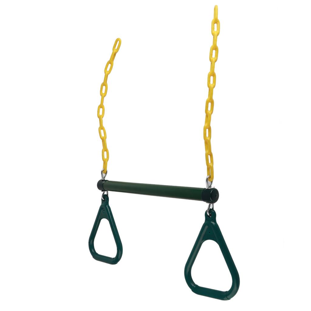 Outdoor Toy Trapeze Swing Bar Rings Chain Set Accessories for Gym