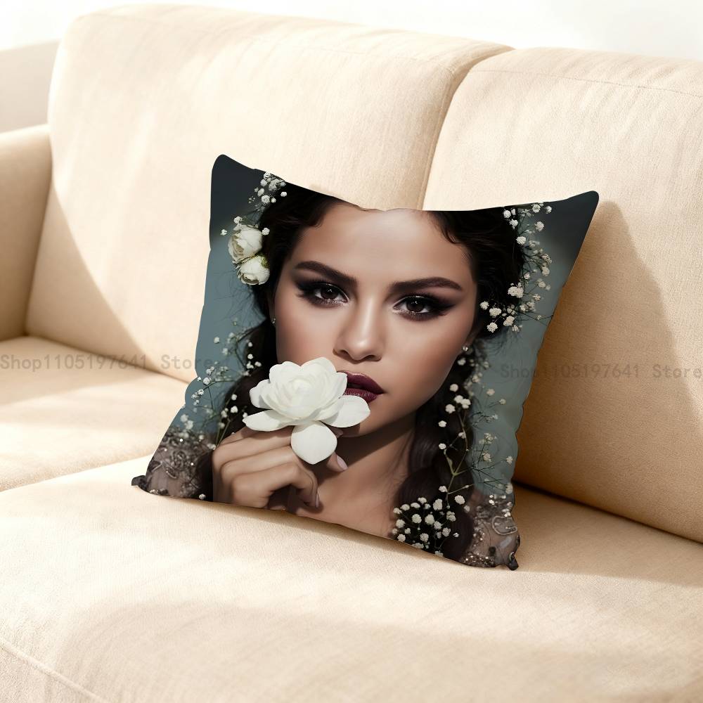 S-Selenas G-Gomez Pillow Case Plush Pillow Cases Home Decoration Pillow Cover For Sofa Bed Chair Living Room