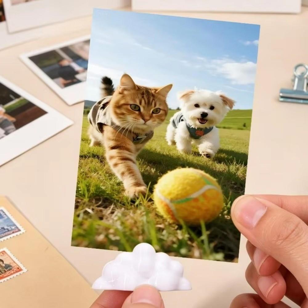 3pcs Cloud-Shaped Photo Holders 3D Printed Photo Display Racks Business Card Holder Home Use