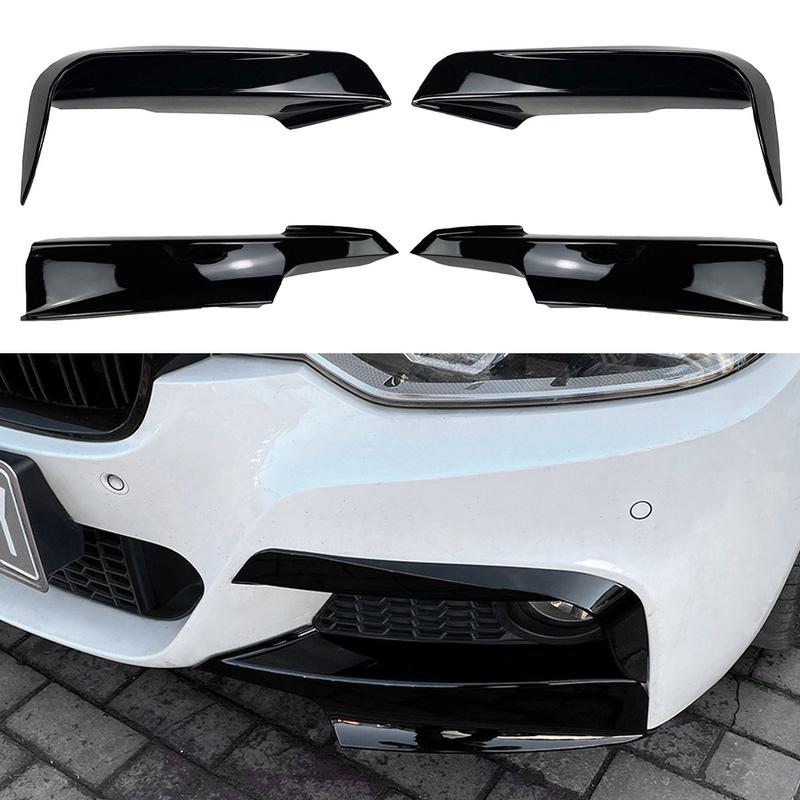 For BMW F30 F31 M Sport 2012- Front Bumper Lip Splitter Canards Spoiler 1Pair Car Fog Lamp Eyebrow Frame Cover Grille