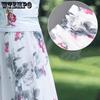 WTEMPO Эластичные большие распашные юбки с высокой талией, женские весенне-летние длинные длинные юбки трапециевидной формы с цветочным принтом, шифоновые юбки для танцев для мамы