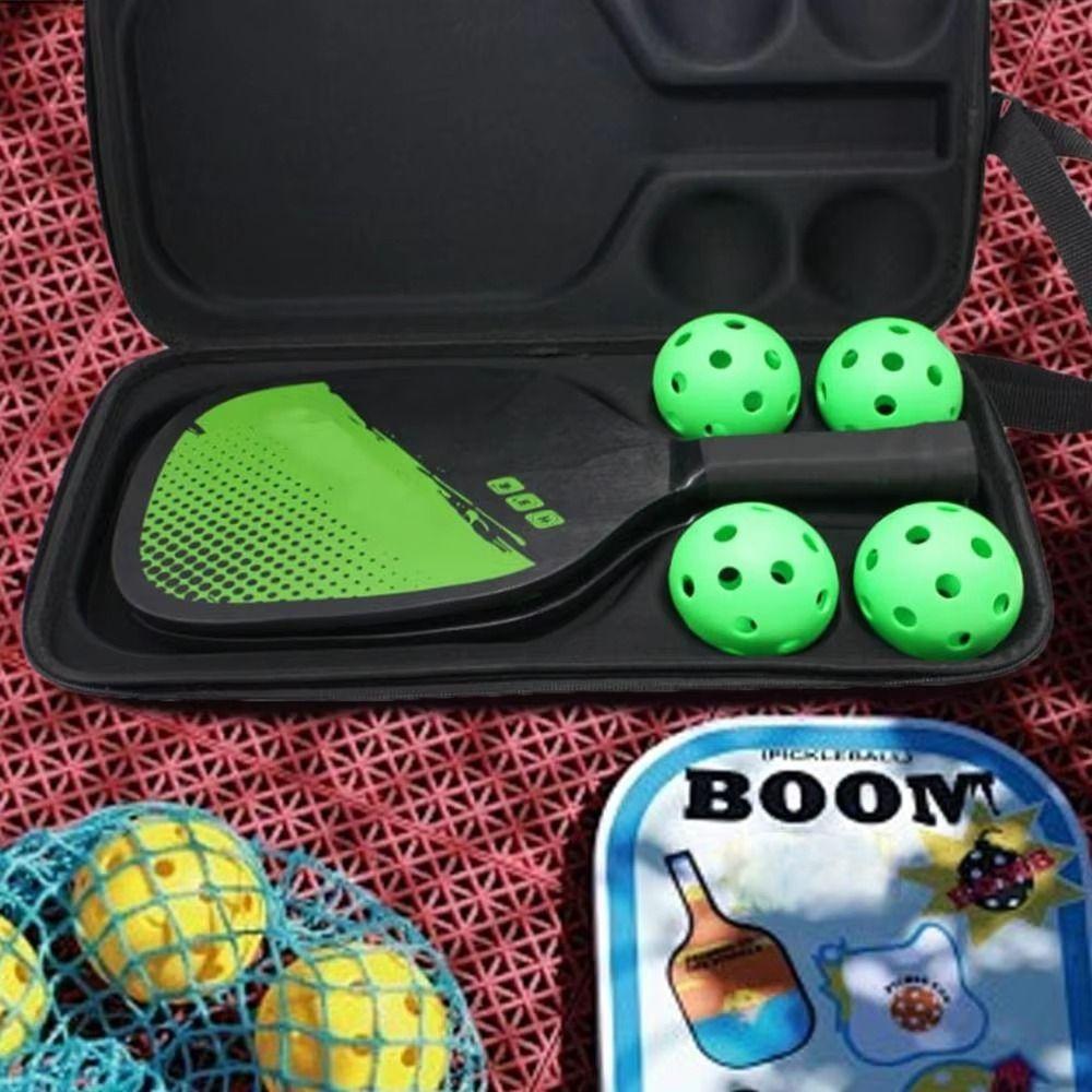 Чехол для хранения ракеток для пиклбола из ЭВА, водонепроницаемый органайзер для ракеток, вмещает 2 ракетки и 4 мяча