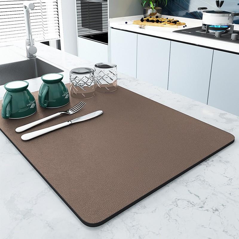 Quick-Dry Absorbent Coaster & Drain Pad for Kitchen Countertops