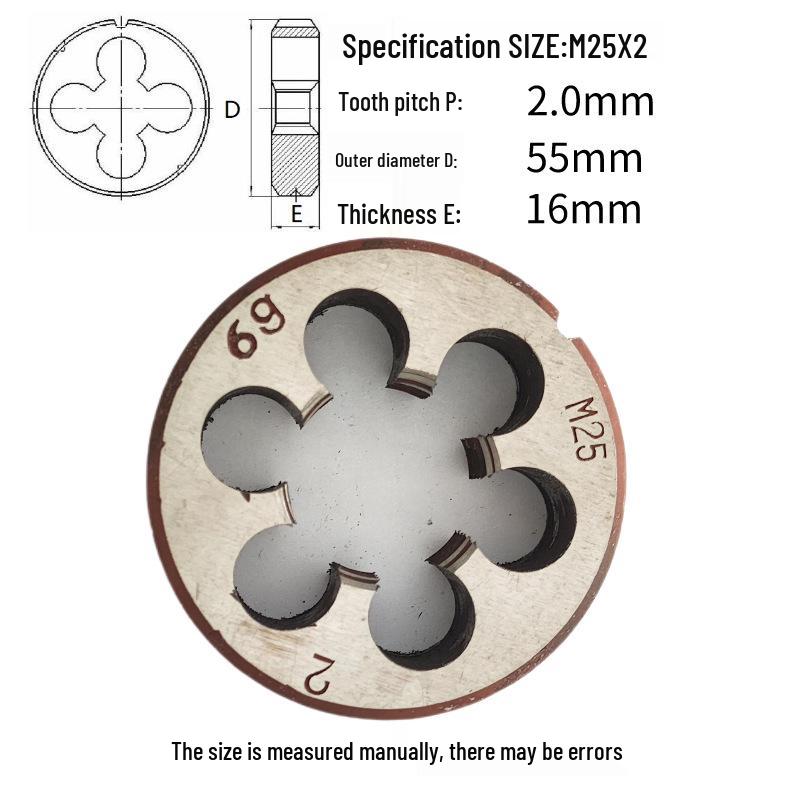 Круглая плашкодержатель M24-M26 x 0.5-3 мм, Прямое/Обратное, Правая/Левая резьба