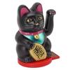 Plastic Rotatable Base Fortune Cat White & Gold & Black Car Dashboard Cat Ornament  Home Decoration