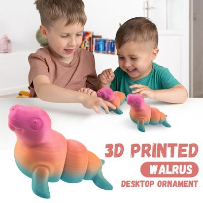Напечатанный на 3D принтере Морж Настольное украшение, Детская игрушка в подарок