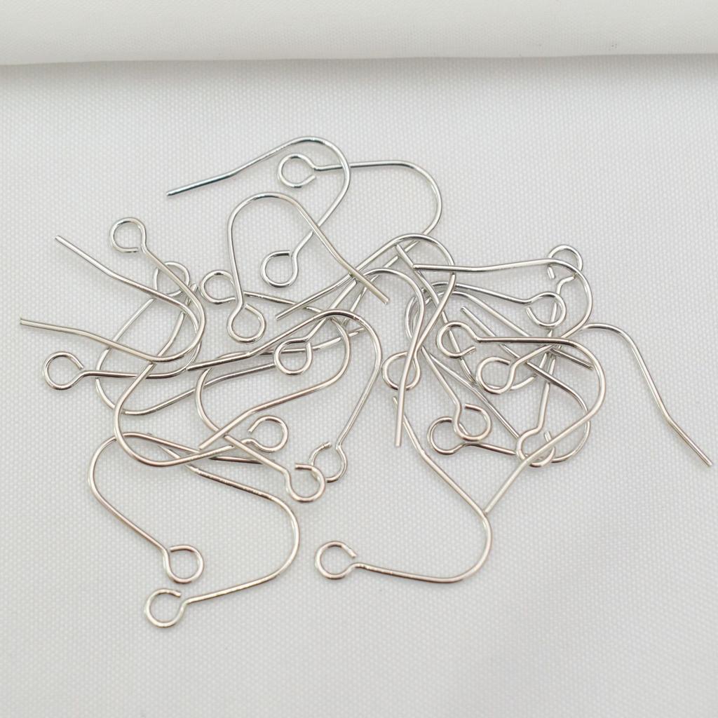 100pcs Color Retention 18K Bag, Gold Diy Ear Hook Accessories, Pure Copper U-Shaped Flattened With Beads,, Hooks, Accessories,, Ear Hooks.