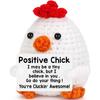 Funny Crochet Positive Energy Chick Doll with Card Home Room Decoration Handmade Knitted Chick Dolls Ornament Christmas Gifts