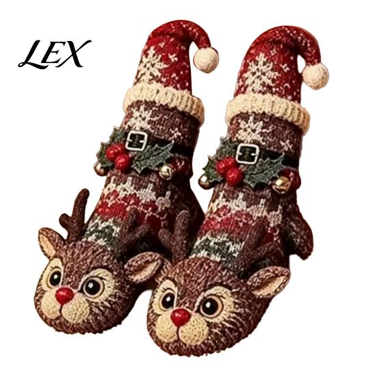 Decorative Christmas Tree Hanging Ornaments 3D Knit Animal Stockings, Rudolph Reindeer Highland Cow Fox And Large Gift Bags for Polar Bear Design,