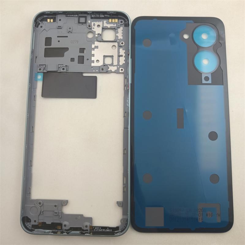 For OPPO Realme C33 RMX3624 Phone Housing Middle Frame+Battery Cover Panel Rear Housing Rear Replacement Parts