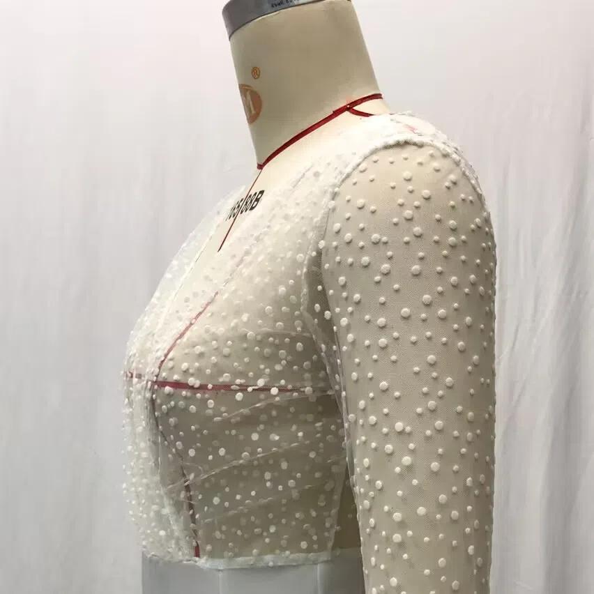 2025 Лето Осень Женское Прозрачное Сетчатое Свадебное Платье, Сексуальное Платье с V-образным вырезом и Длинными Рукавами с Высоким Разрезом, Белое Просвечивающее Свадебное Платье для Торжественных Мероприятий